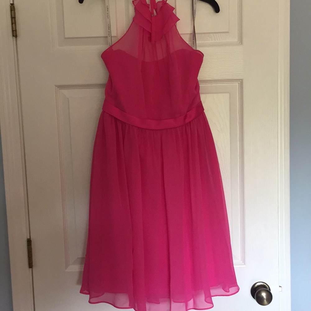 Alfred Angelo hot pink bridesmaid dress